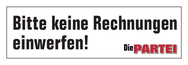 50 Sticker: Bitte keine Rechnungen einwerfen!