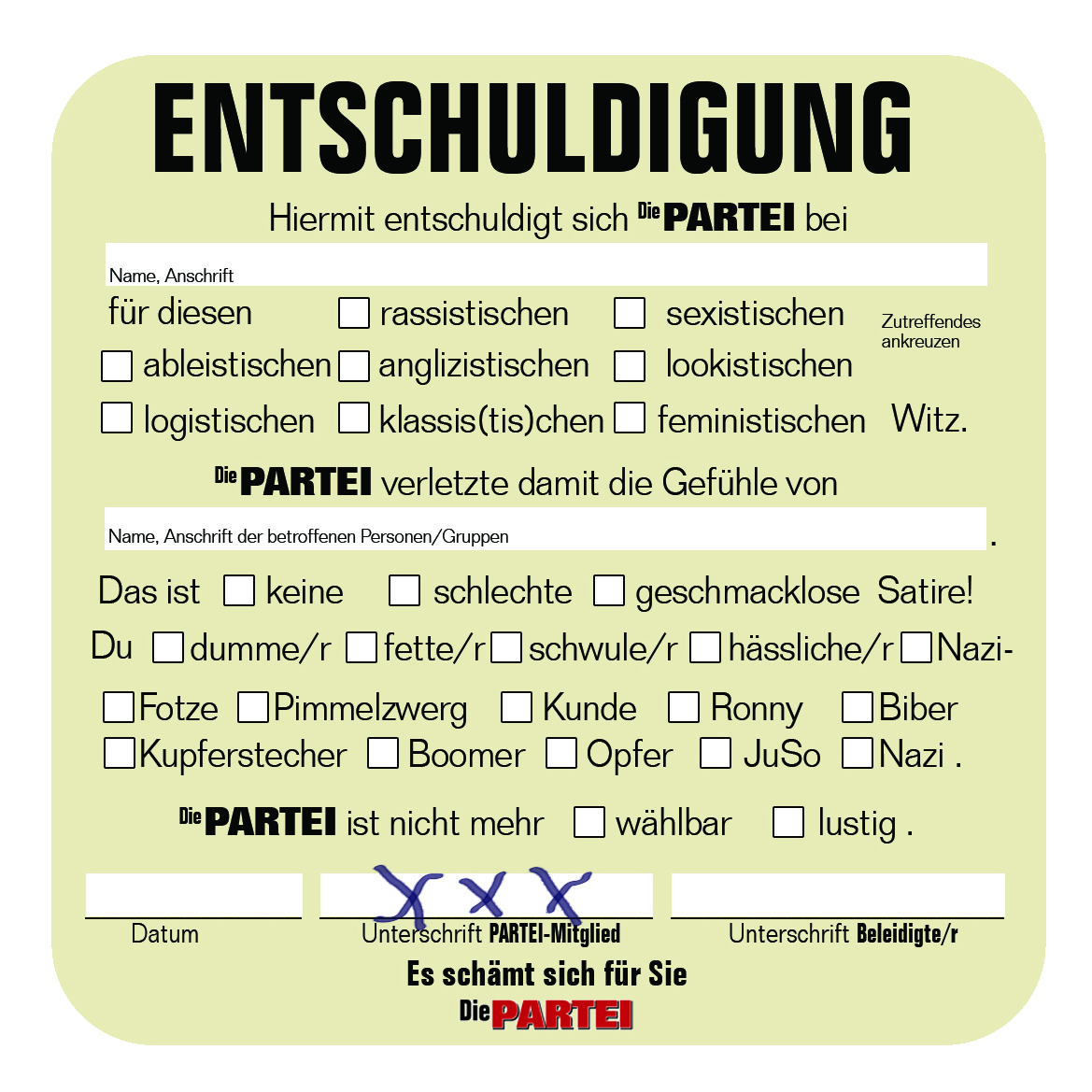 Bierdeckel 'tschuldigung