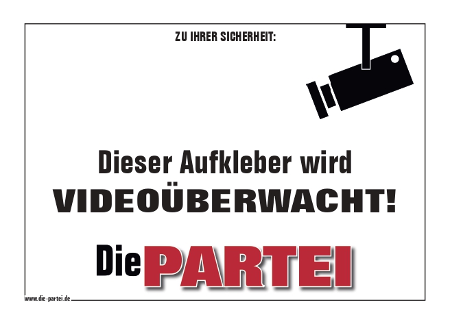 50x Dieser Aufkleber wird videoüberwacht