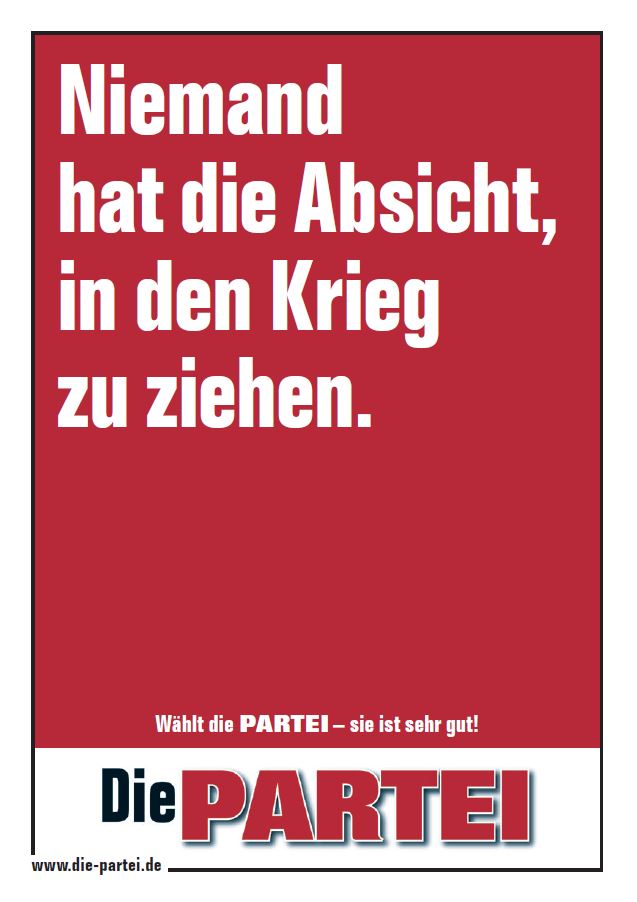50 Aufkleber "Krieg" (DIN A7)