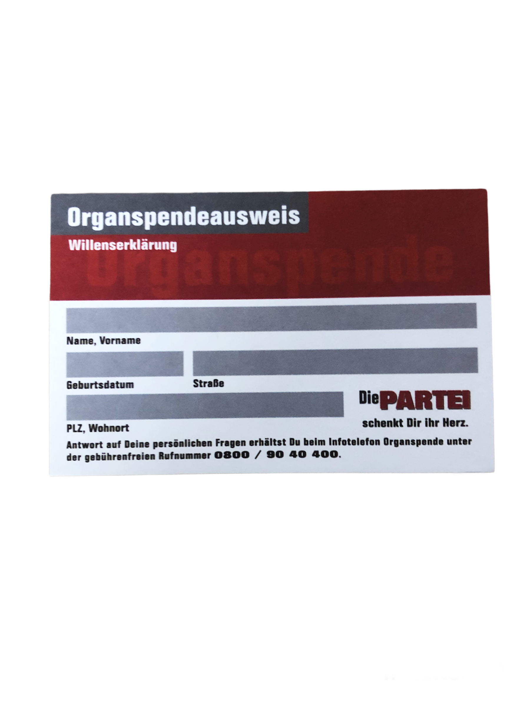 Organspendeausweis 