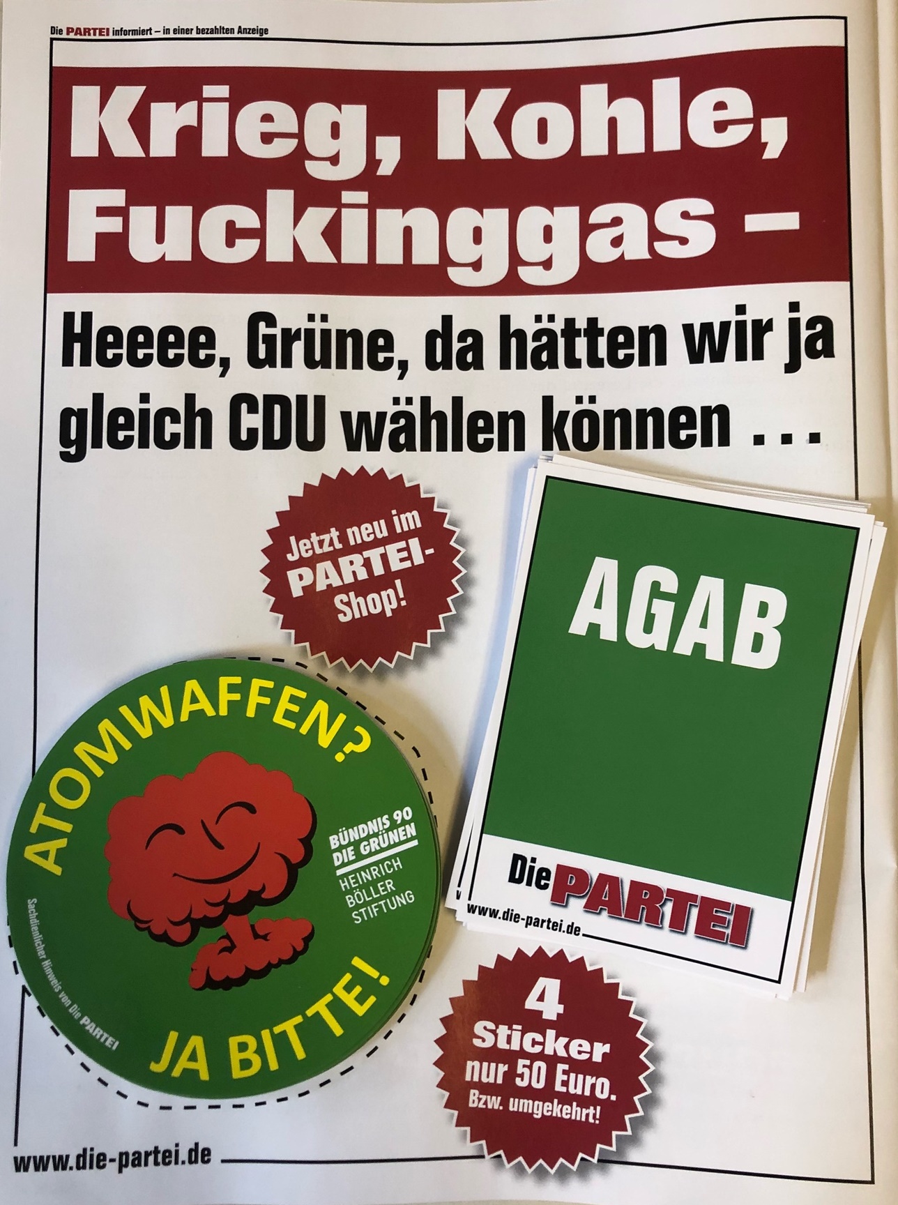 Kombipack: ATOMWAFFEN? JA BITTE! / AGAB