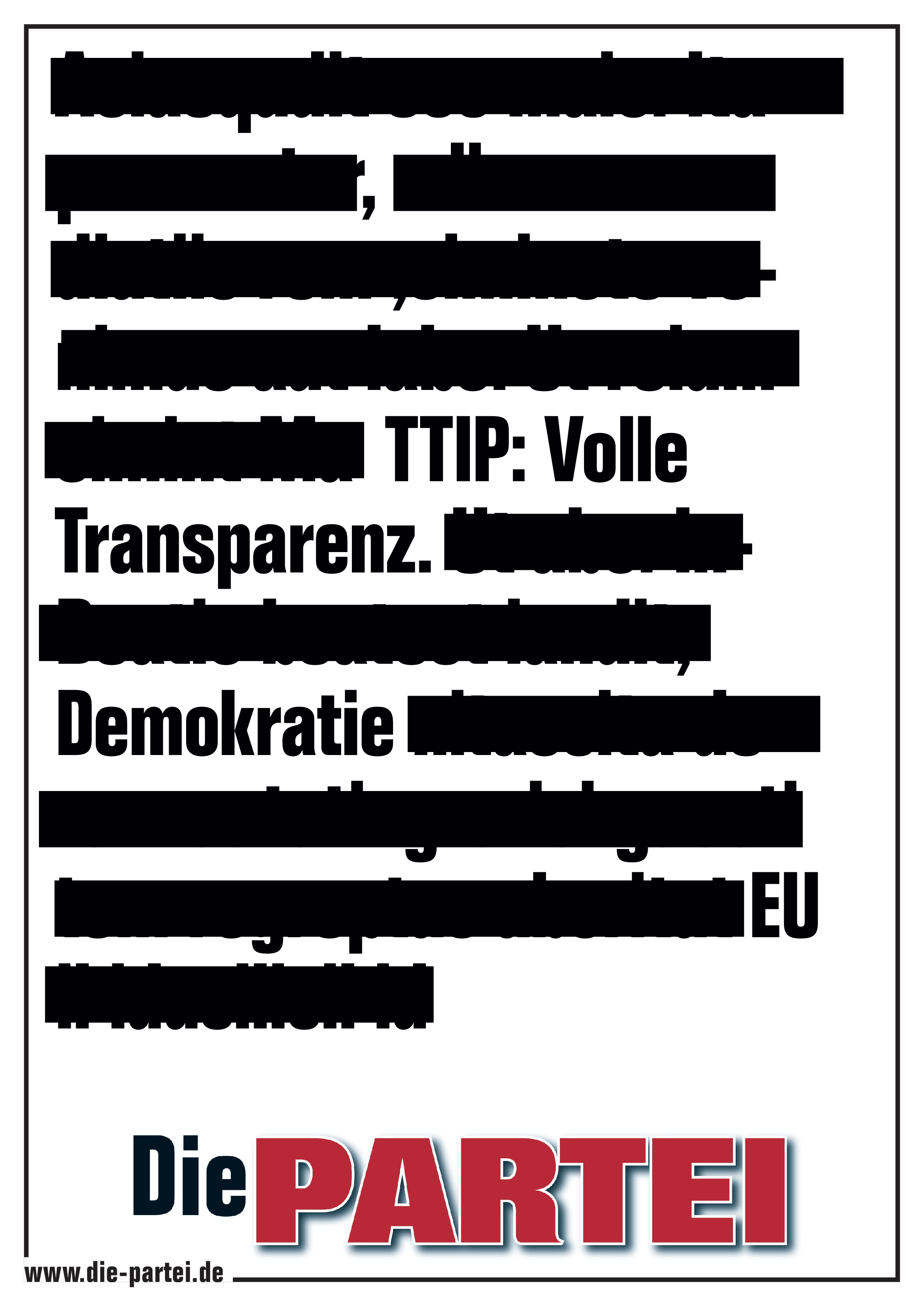 TTIP: Volle Transparenz.